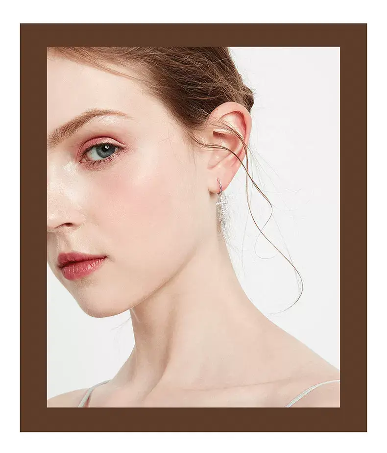 925 Sterling Silver Cross Diamond Earrings for Women — feature 7