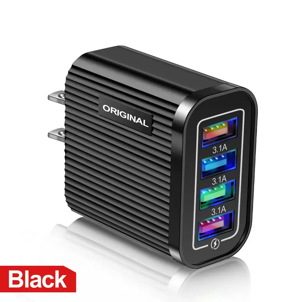 4USB Travel Charging Head with Multi-Color LED - Image 4