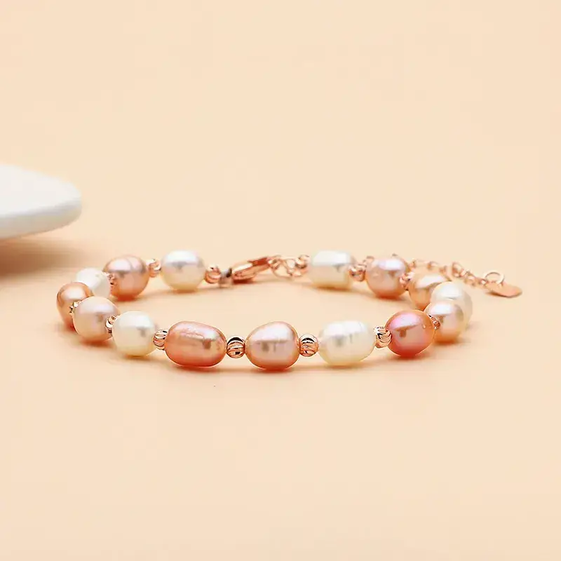 Natural Pearl Gradient Gold Bracelet for Women - Image 3