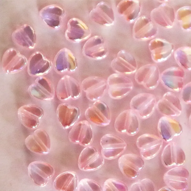 9x9mm Transparent Peach Love Beads for DIY Bracelet - Image 2