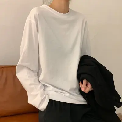 White Long Sleeve T-Shirt for Women Autumn 2025 - Image 3
