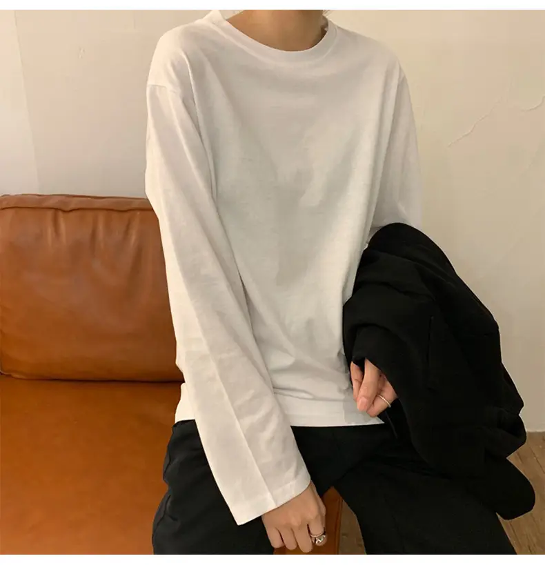 White Long Sleeve T-Shirt for Women Autumn 2025 — feature 3