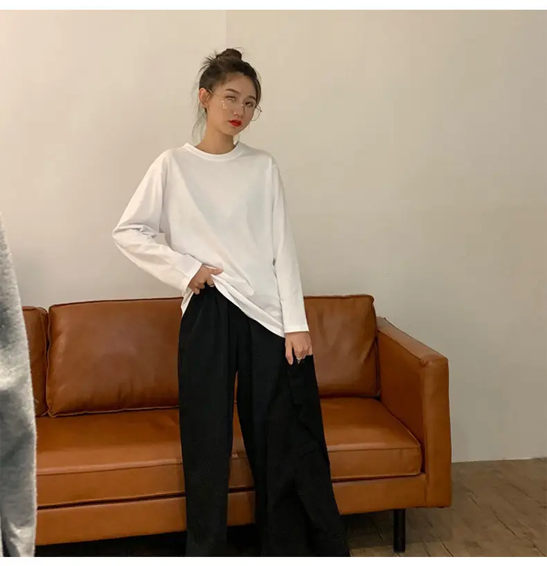 White Long Sleeve T-Shirt for Women Autumn 2025 — feature 4