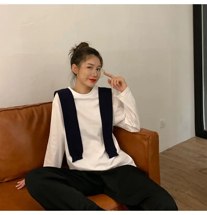 White Long Sleeve T-Shirt for Women Autumn 2025 — feature 7