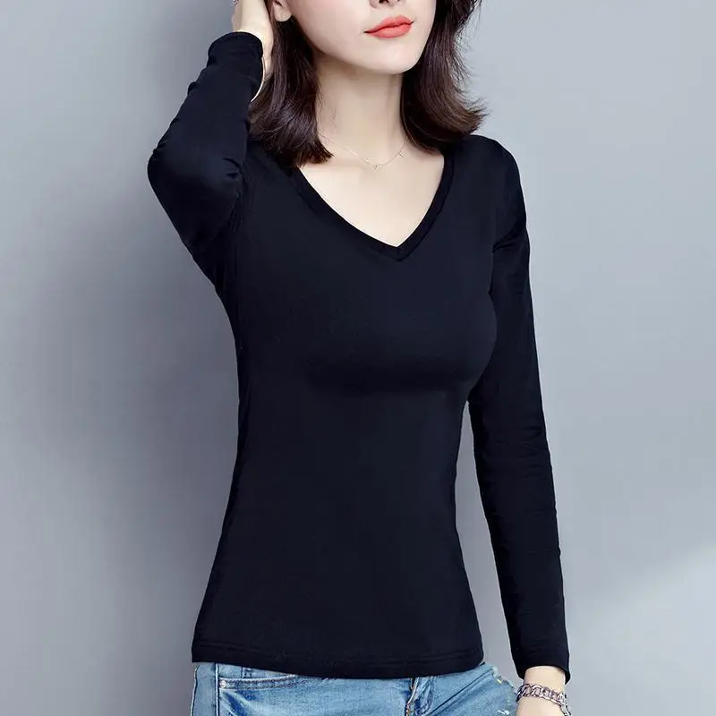 Women Fleece Lined Long Sleeve T-Shirt White — feature 13