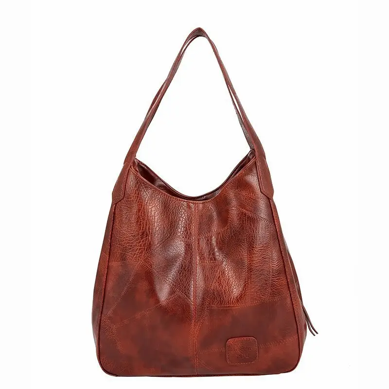 Women Soft Leather Shoulder Bag Large Capacity Korean Style - Image 4