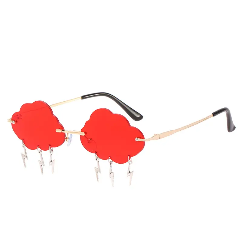 Women Cloud Sunglasses Yellow Irregular Frame - Image 10