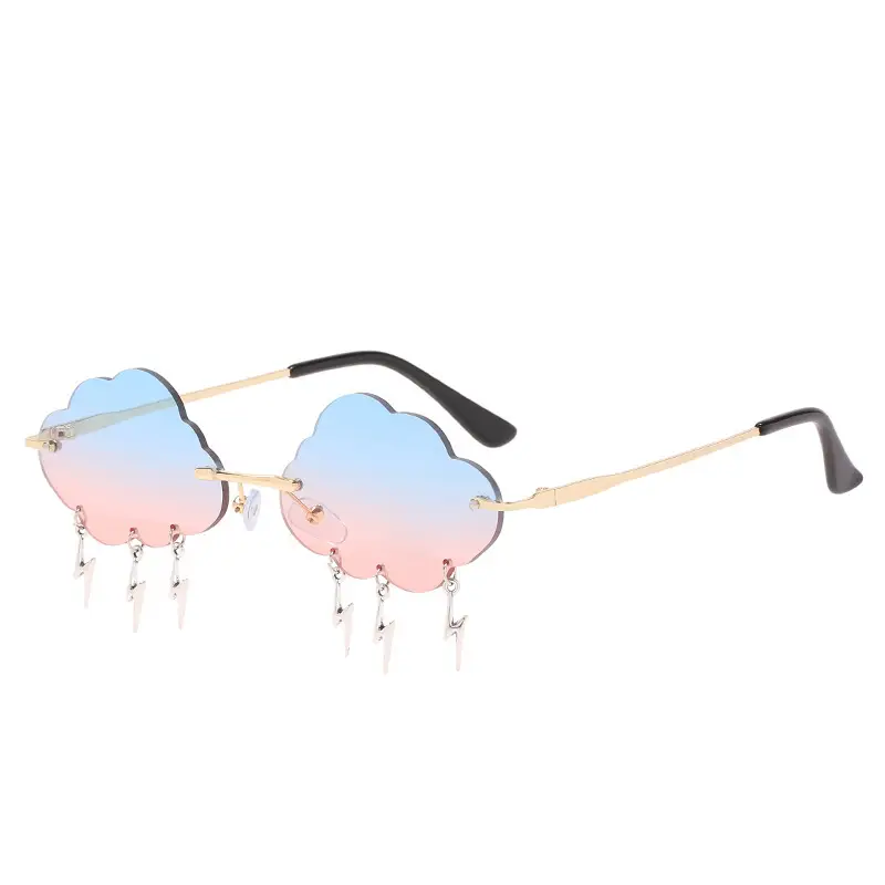 Women Cloud Sunglasses Yellow Irregular Frame - Image 7