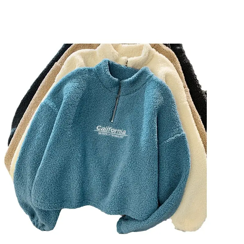 Women Velvet Padded Lambskin Coat Beige Winter Warm