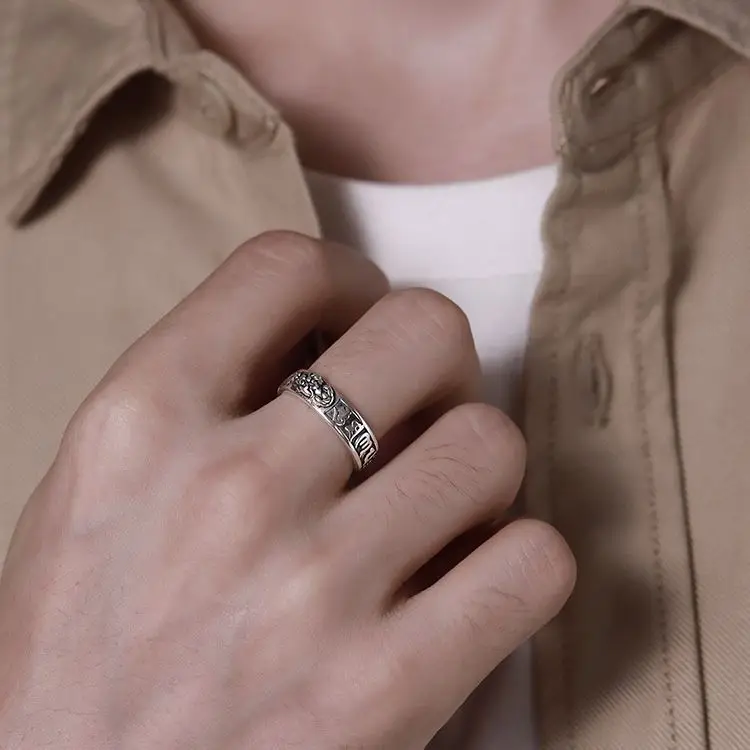 Thai Silver Pi Xiu Ring for Men - Image 3