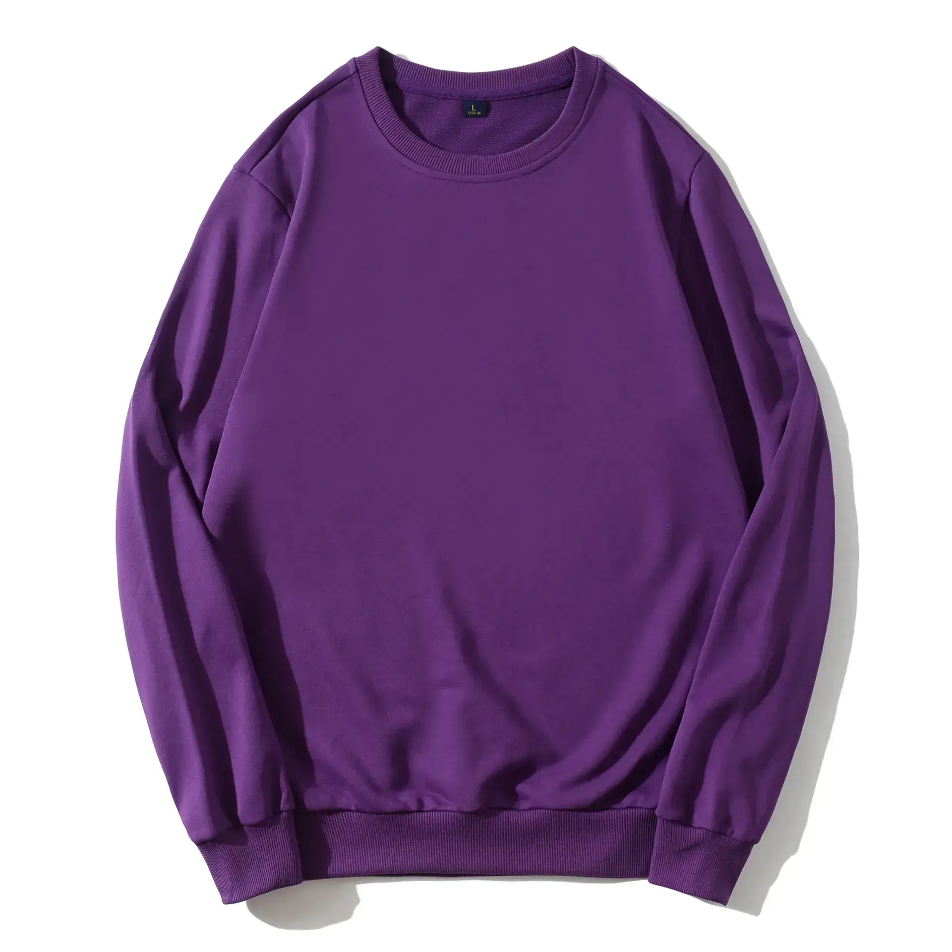 Men Black Heavy Terry Crewneck Sweatshirt