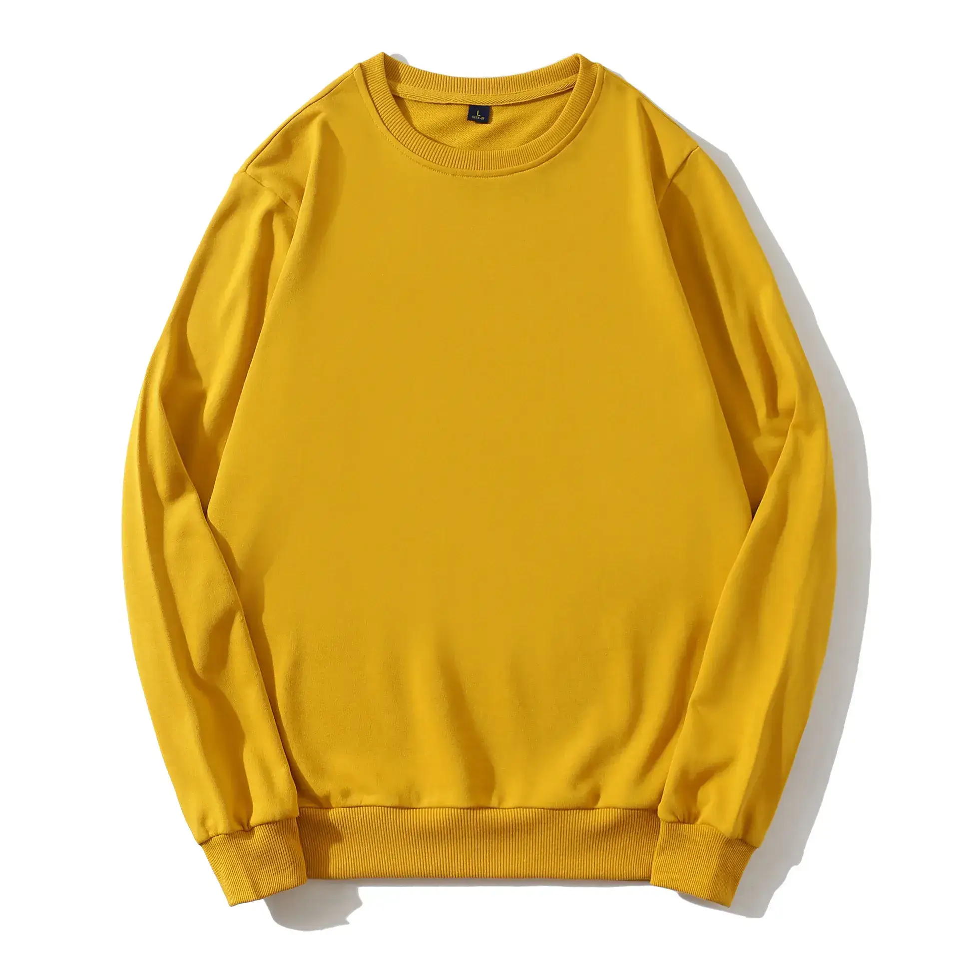 Men Black Heavy Terry Crewneck Sweatshirt