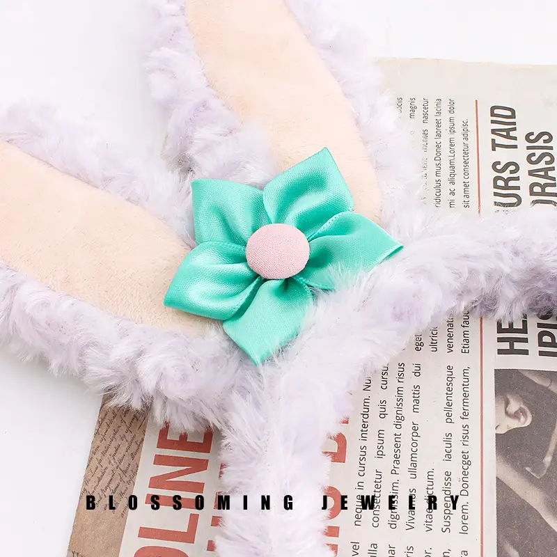 Plush Bunny Headband with Star Dew Flower - Image 5
