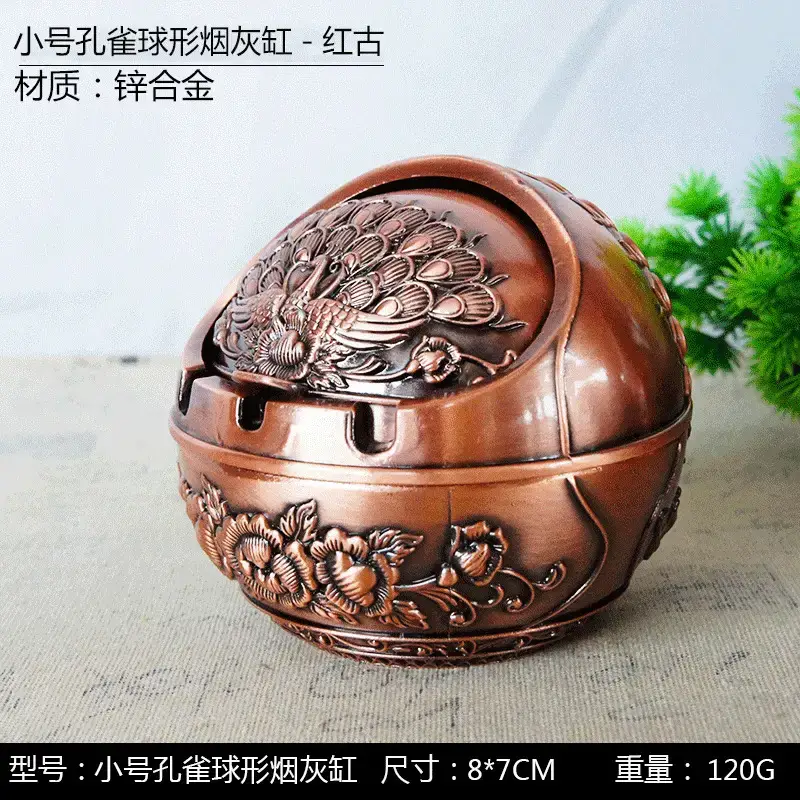 Peacock Ashtray Red Gold Multi Function Factory Price - Image 2