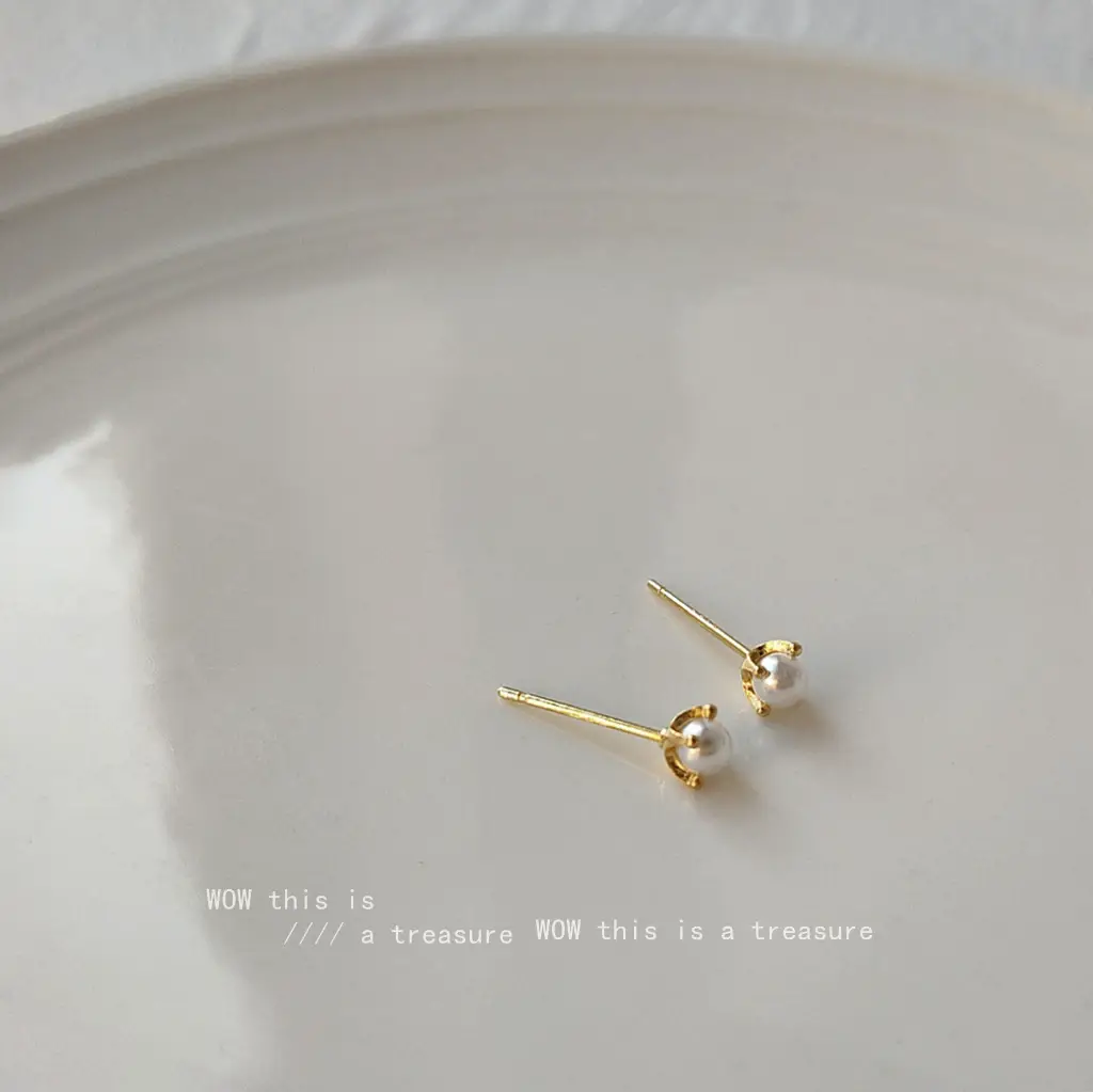 Real Gold Plated Pearl Earrings for Women - Image 4