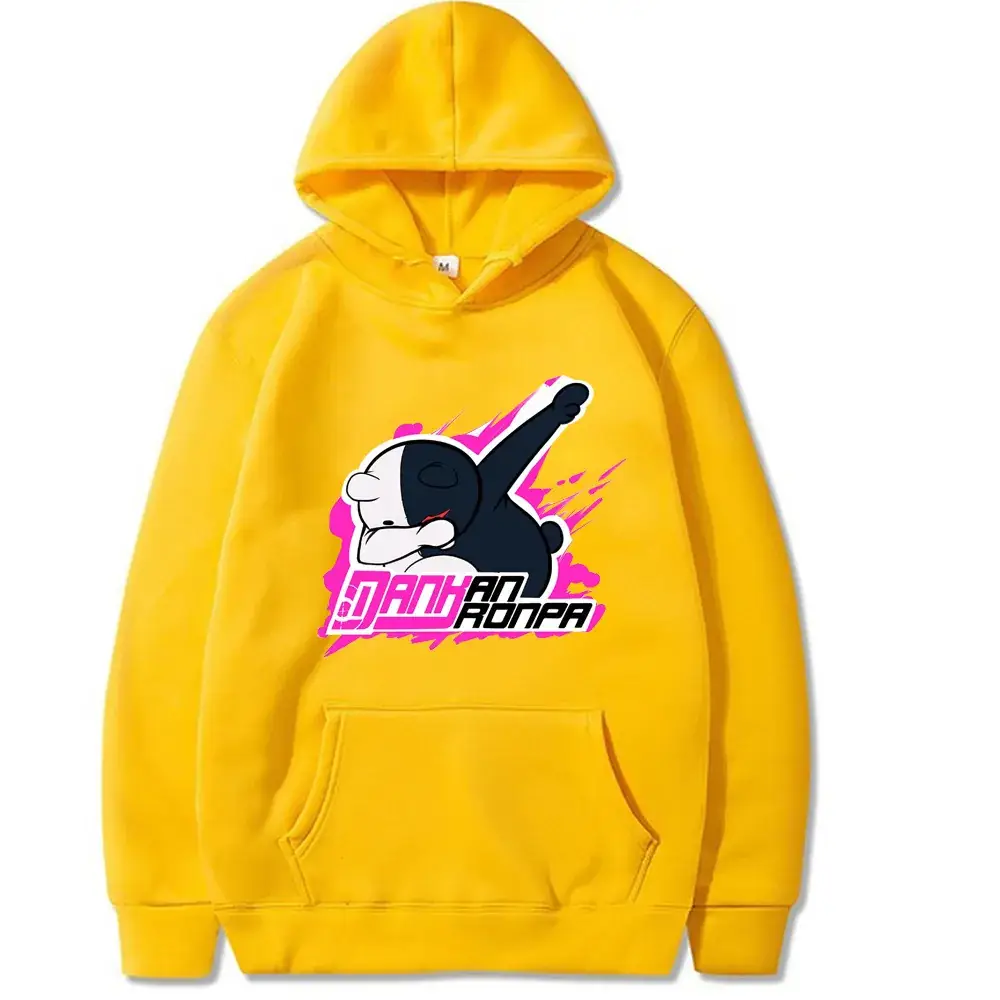 Danganronpa Hoodie Black Monokuma Komaeda Print - Image 2