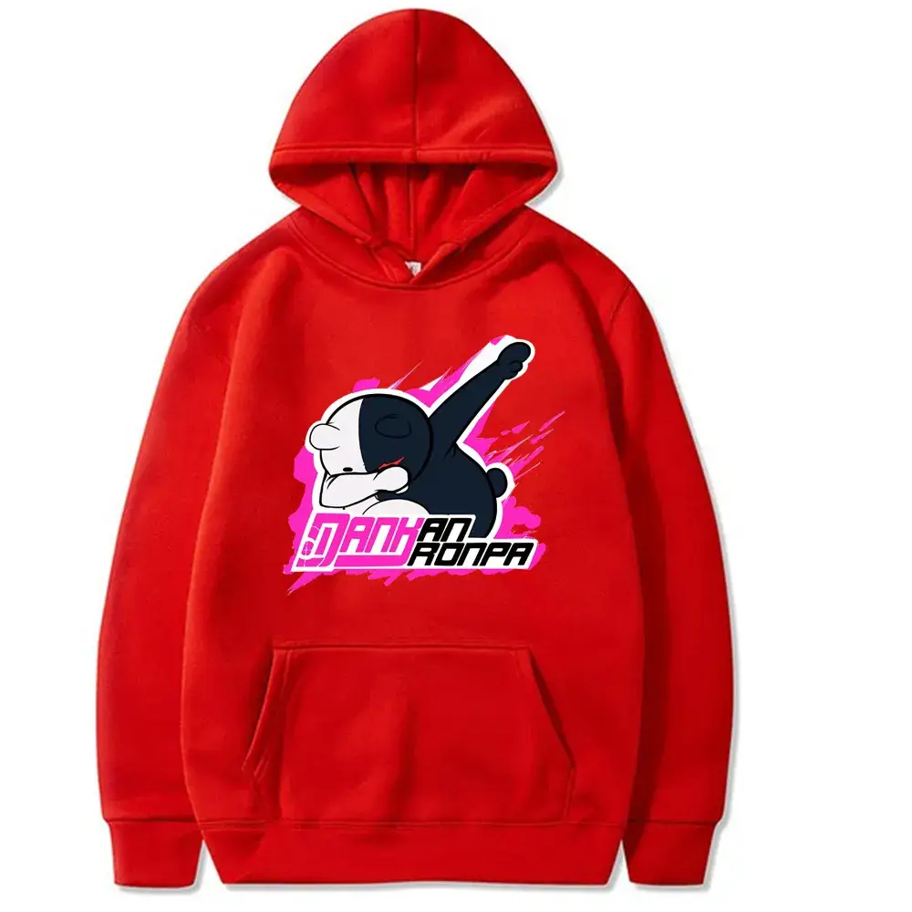 Danganronpa Hoodie Black Monokuma Komaeda Print - Image 3