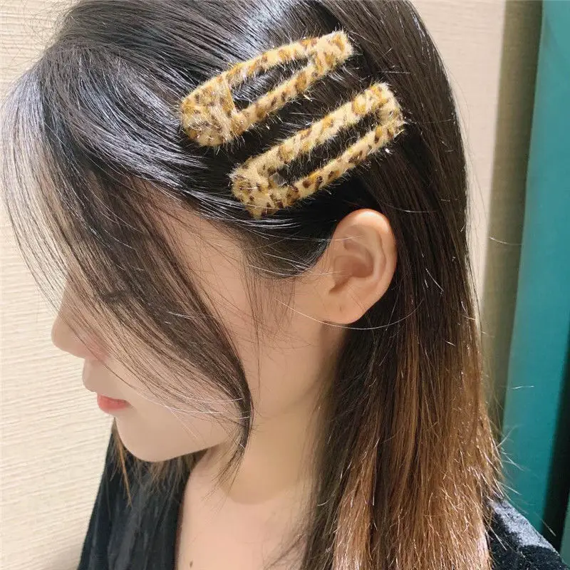 Leopard Print Heart Hairpin Clip for Girls & Adults