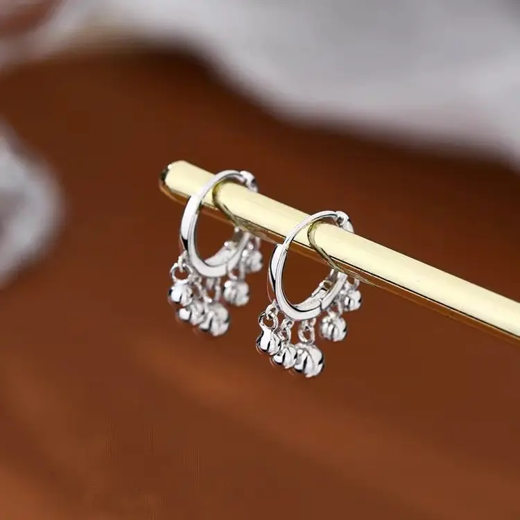 Autumn & Winter Earrings Small Retro Metal Ball Niche Hong Kong Style Elegant - Image 2