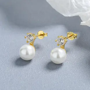 Women S925 Sterling Silver Pearl Screw Buckle Earrings โ feature 5