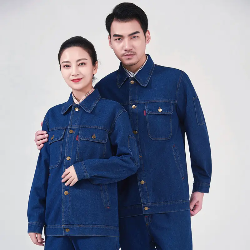 Men's Blue Denim Welder Suit Large Flap Pocket