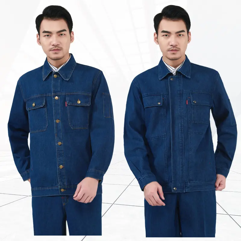 Men's Blue Denim Welder Suit Large Flap Pocket