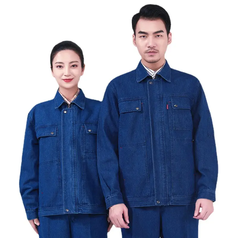 Men's Blue Denim Welder Suit Large Flap Pocket
