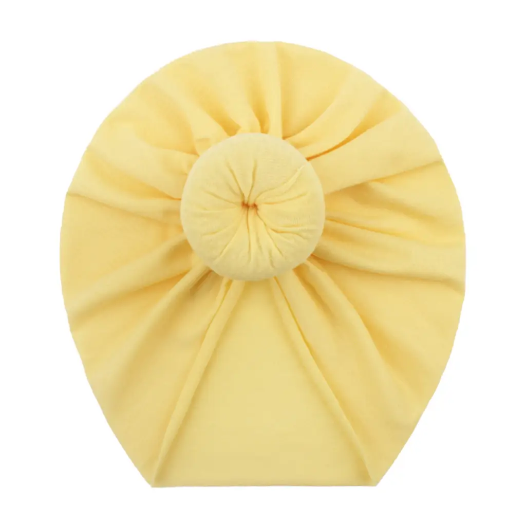 Yellow Cotton Baby Donut Hat for All Seasons - Image 19