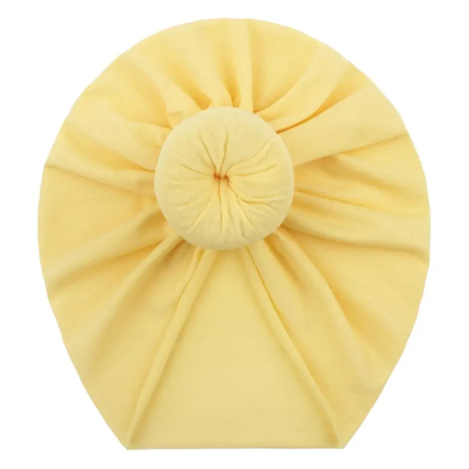 Yellow Cotton Baby Donut Hat for All Seasons