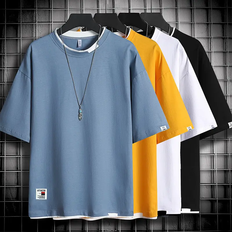 Men Black T-Shirt Hong Kong Style Loose Cool Round Neck - Image 6