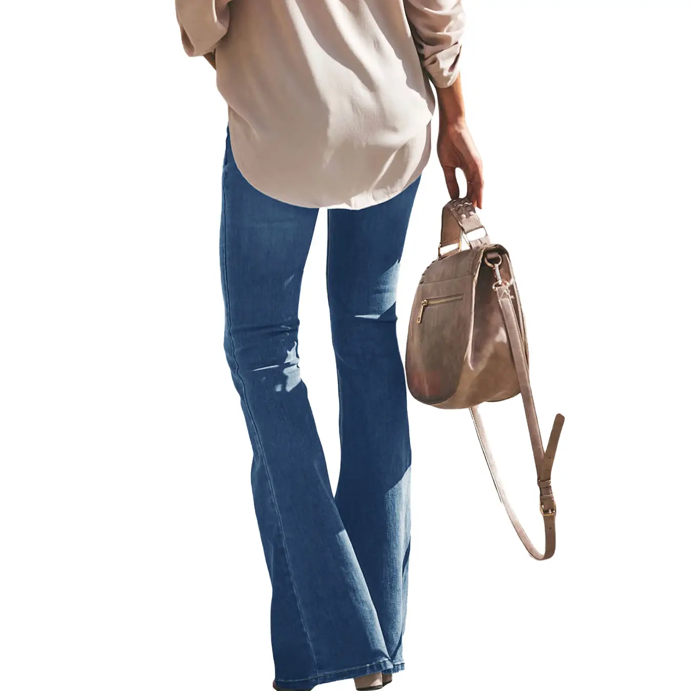 Black Flare Jeans High Waist Slim Fit Women - Image 7