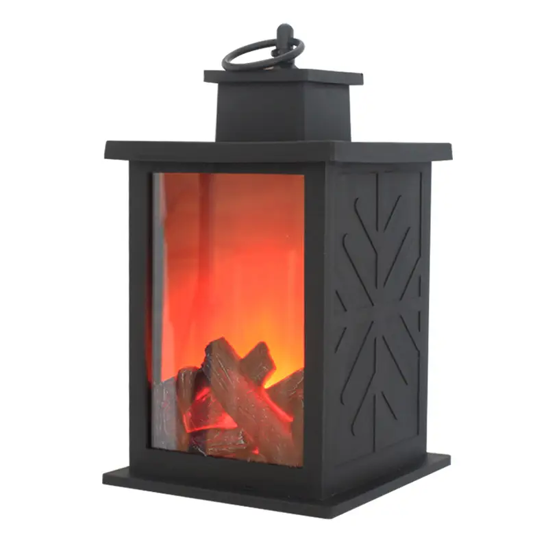 LED Fireplace Candlestick Lamp Small Black Outdoor Decor