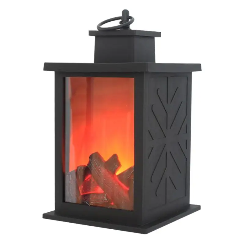 LED Fireplace Candlestick Lamp Small Black Outdoor Decor