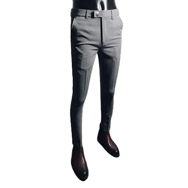 Men Korean Slim Fit Black Leg Pants Summer Business Wear - Image 7