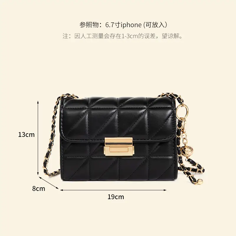 2024 Rhombus Chain Bags for Women White Black - Image 5