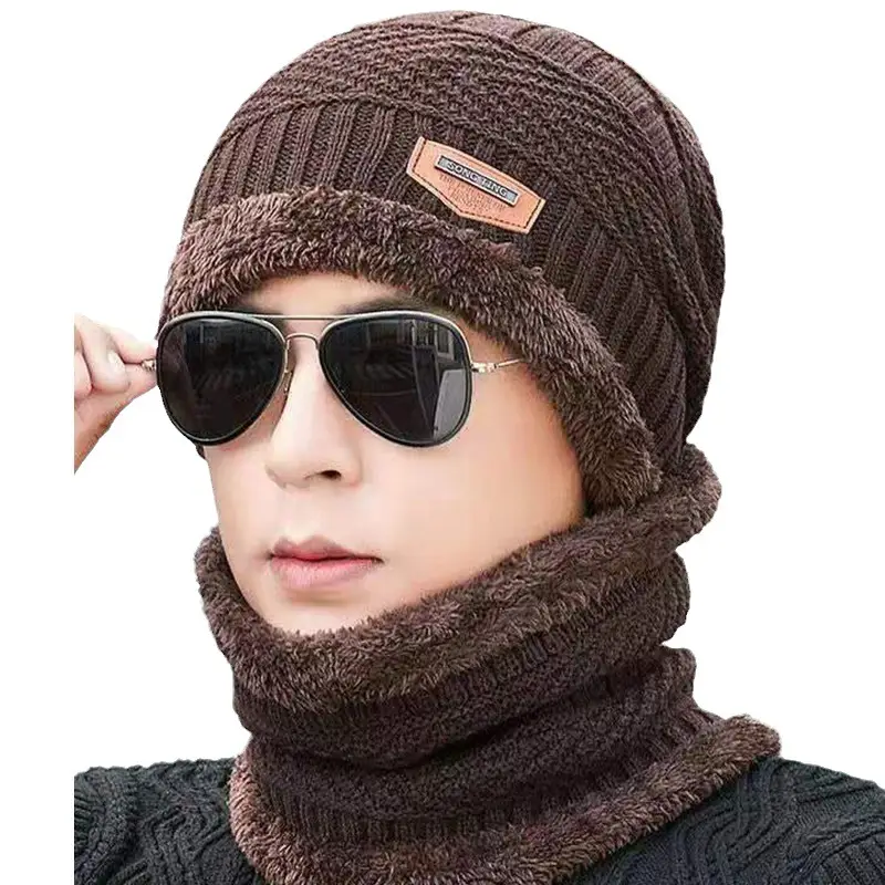 Men's Warm Dome Neck Hat with Fleece Lining Multi-Color - Image 9