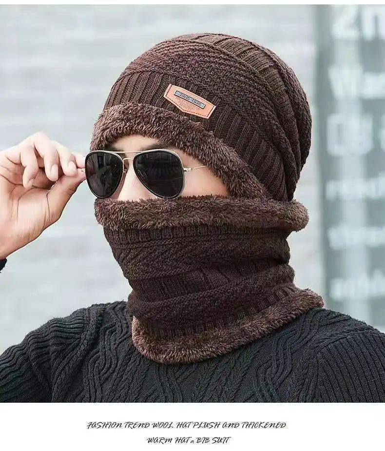 Men's Warm Dome Neck Hat with Fleece Lining Multi-Color — feature 14