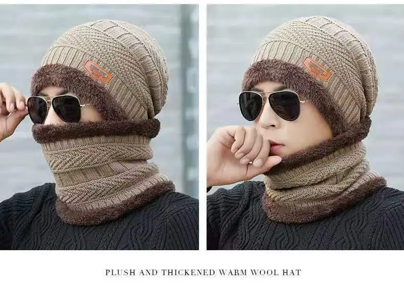 Men's Warm Dome Neck Hat with Fleece Lining Multi-Color — feature 16