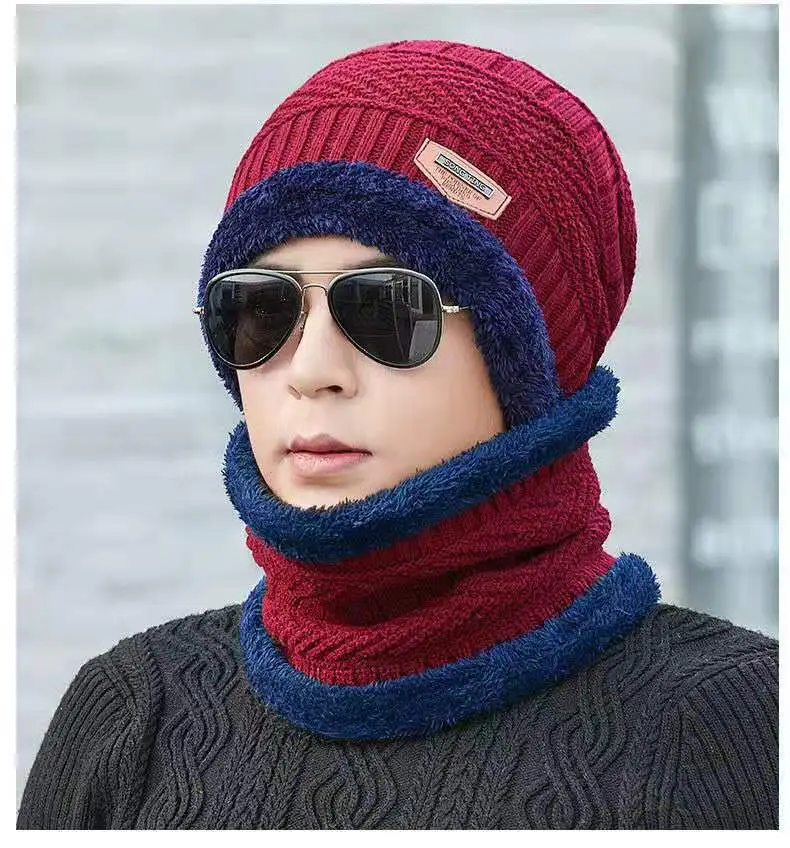 Men's Warm Dome Neck Hat with Fleece Lining Multi-Color — feature 17
