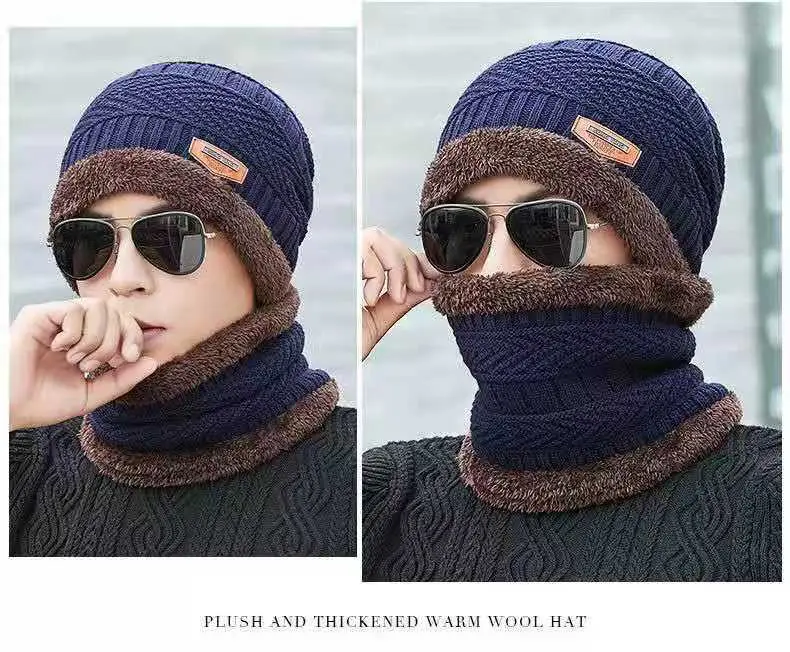 Men's Warm Dome Neck Hat with Fleece Lining Multi-Color — feature 9