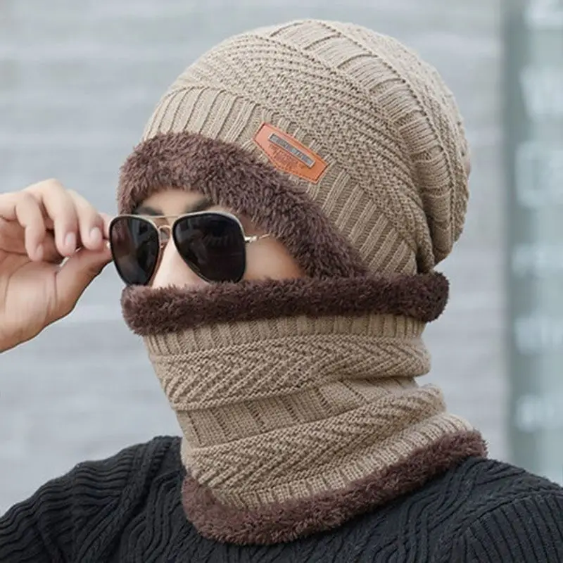 Men's Warm Dome Neck Hat with Fleece Lining Multi-Color - Image 7