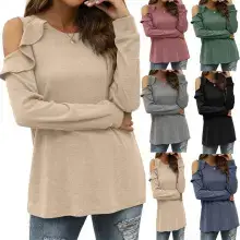 2024 Spring Printed Long Sleeve V-Neck T-Shirt for Women — feature 11