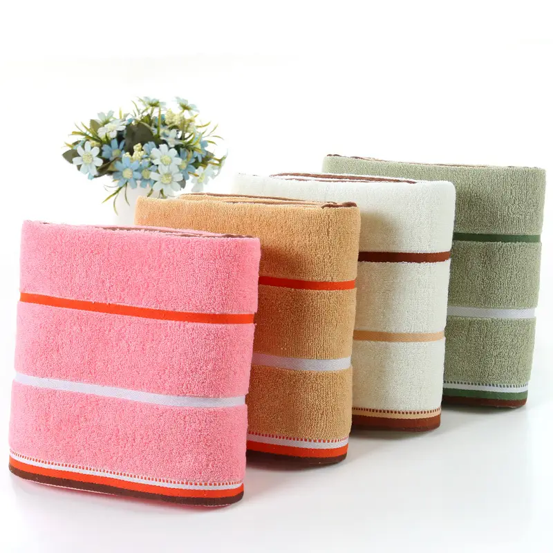 Factory Wholesale Adult Thickened Cotton Bath Towel Pink - Image 13