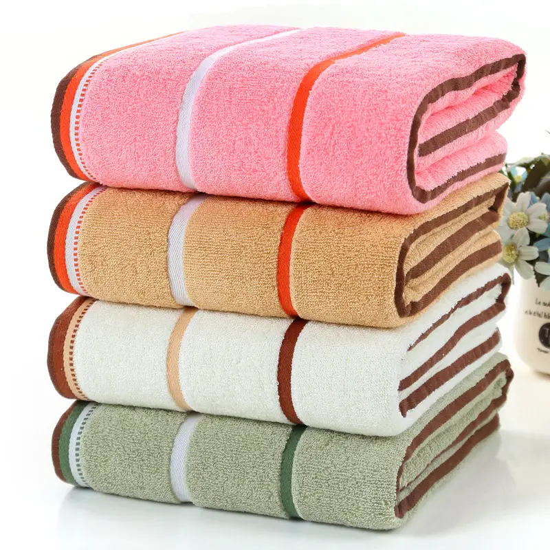 Factory Wholesale Adult Thickened Cotton Bath Towel Pink - Image 14