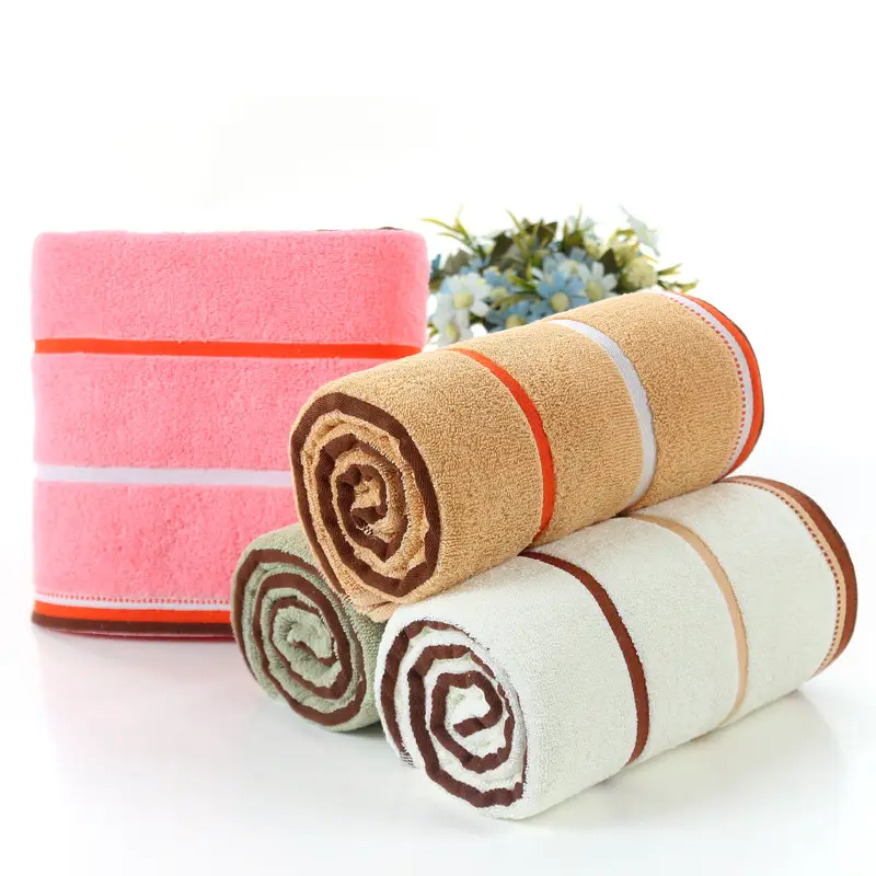Factory Wholesale Adult Thickened Cotton Bath Towel Pink - Image 15