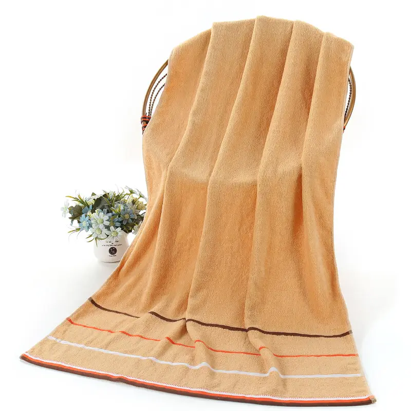 Factory Wholesale Adult Thickened Cotton Bath Towel Pink - Image 3