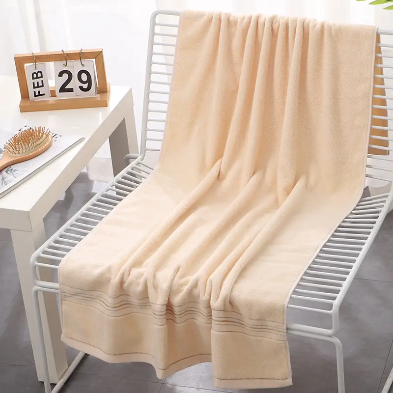 Factory Wholesale Adult Thickened Cotton Bath Towel Pink - Image 7