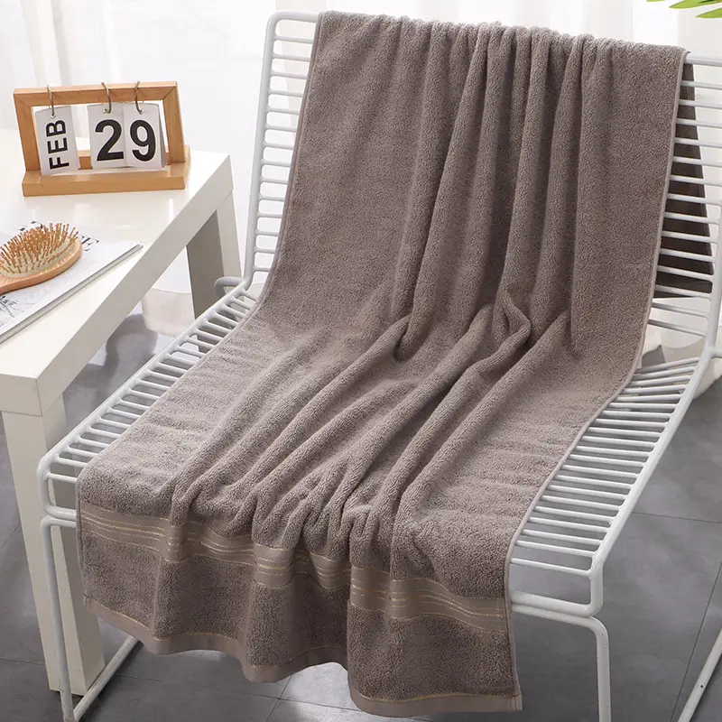 Factory Wholesale Adult Thickened Cotton Bath Towel Pink - Image 8
