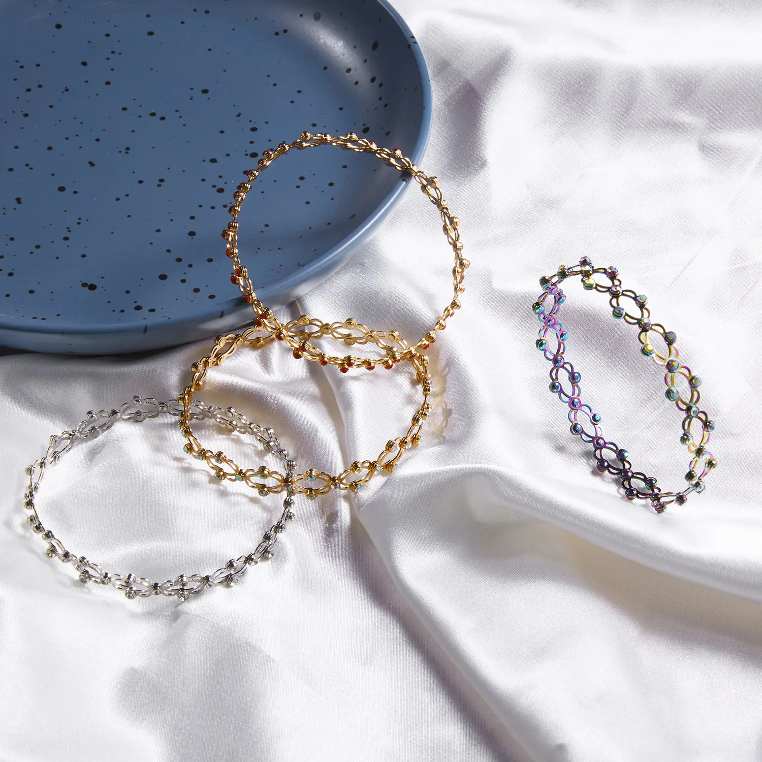 Gold Plated Telescopic Bracelet & Ring Set for Women - Image 11