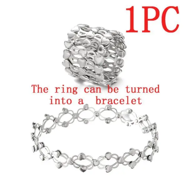Gold Plated Telescopic Bracelet & Ring Set for Women - Image 12